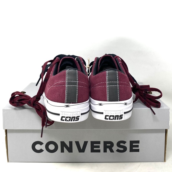 Converse One Star Pro OX Shoes Low Men's Sneakers Skate Suede Bordeaux A05091C - Picture 6 of 11